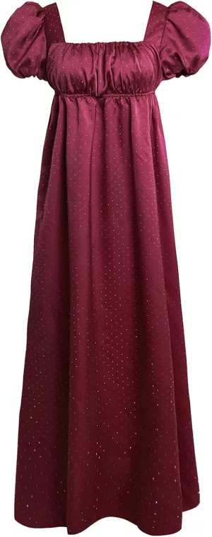 Regency Dresses for Women Luxurious Rhinestone Satin Party Gown