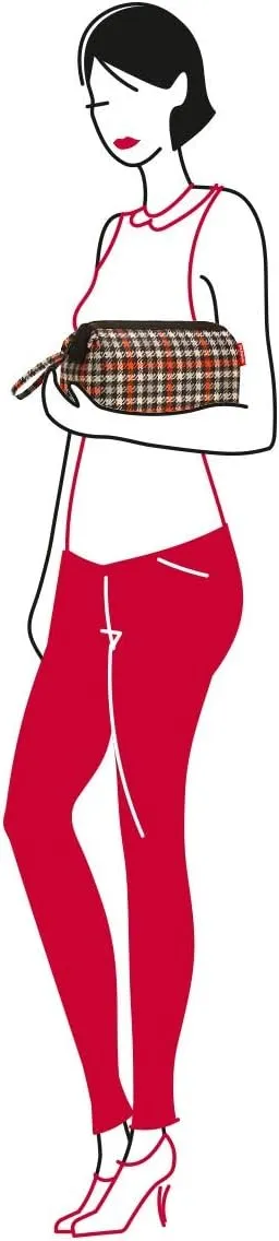 reisenthel Travelcosmetic Toiletries Bag, Structured Pouch with Wristlet, Glencheck Red