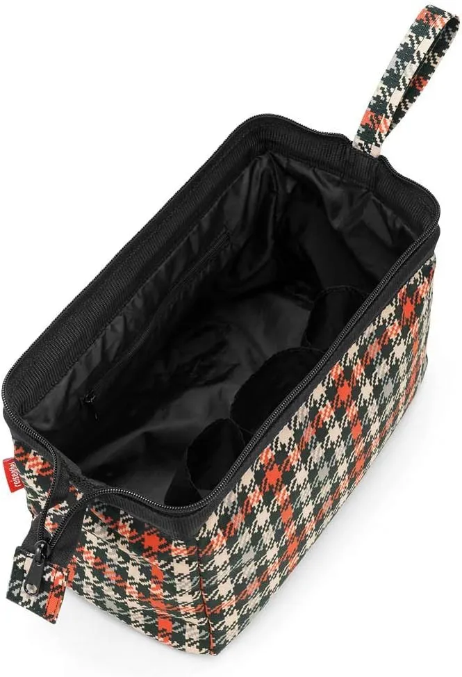 reisenthel Travelcosmetic Toiletries Bag, Structured Pouch with Wristlet, Glencheck Red