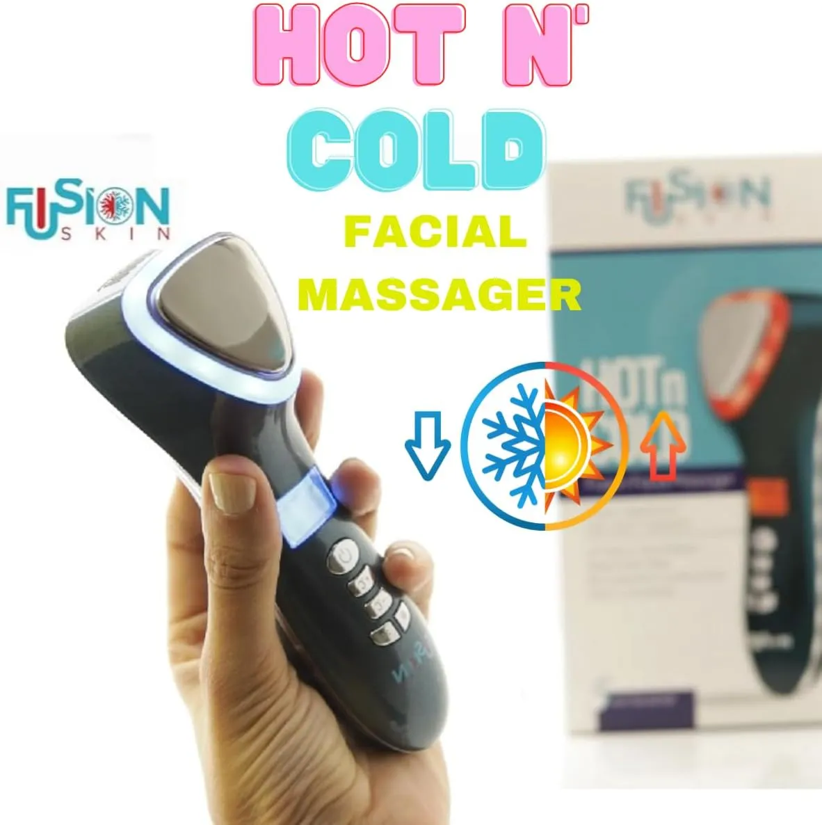 Rejuven 4-in-1 LED Light Therapy for Face Handheld LED Light Therapy Facial Massager Anti-Aging Wrinkle Reduction Device
