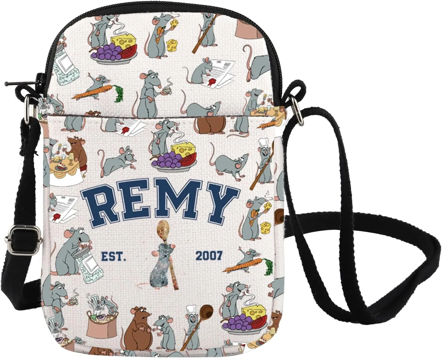 Remy Est.2007 Inspire Crossbody Bag Remy Quote Messenger Bag Mouse Chef Lover Shoulder Bag Rat Fans Gift