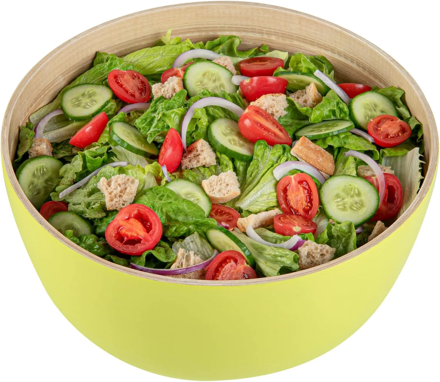 Restaurantware-Bambuddha 30 Ounce Large Salad Bowl, 1 Heavy-duty Round Salad Bowl - Sustainable, Reusable, Green Bamboo Serving Bowl, For Serving Salads, Fruits, And Appetizers