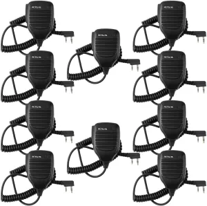 Retevis 2 Pin Shoulder Mic Speaker, Walkie Talkie Mic, Compatible with Retevis H-777 RT22 RT68 RT21 H777S RT85 RT17 RT19 RT15 BAOFENG UV-5R BF-F8HP Samcom pxton TIDRADIO Kenwood Walkie Talkie (5 Pack)