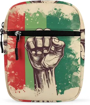 Retro Raised Fist Mexico Flag Small Crossbody Bag Mini Shoulder Bag Purse Travel Passport Wallet Bag for Women Men