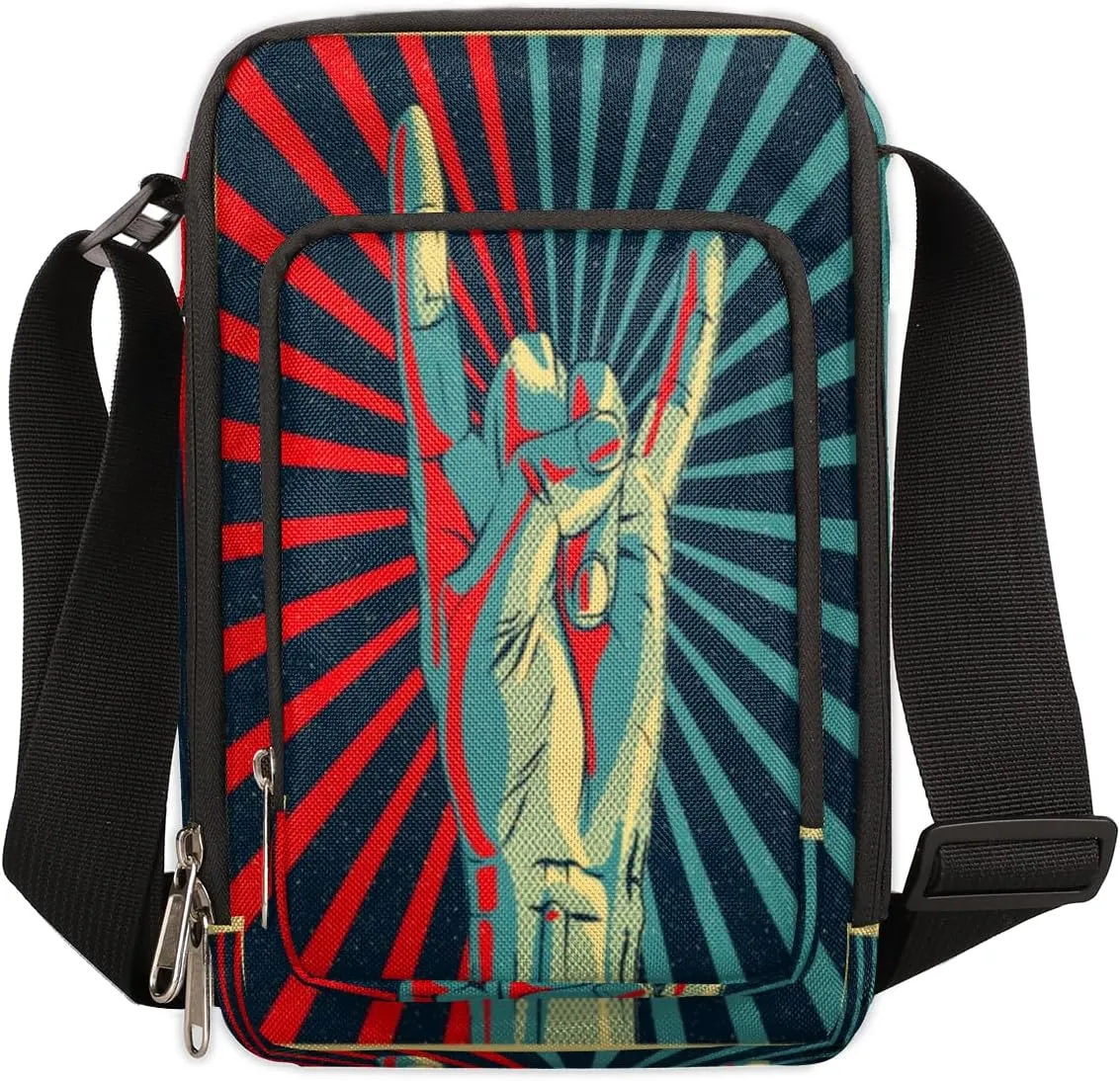 Retro Ray Stripe Cross Body Bags Trendy Cross Body Cell Phone Purse Wallet Shoulder Bag Small Travel Crossbody Bag with Adjustable Strap for Women and Men