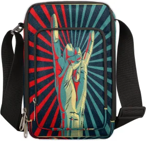 Retro Ray Stripe Cross Body Bags Trendy Cross Body Cell Phone Purse Wallet Shoulder Bag Small Travel Crossbody Bag with Adjustable Strap for Women and Men