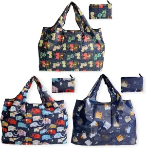 Reusable Grocery Shopping Bags with Handles – Foldable Tote Bags for Groceries