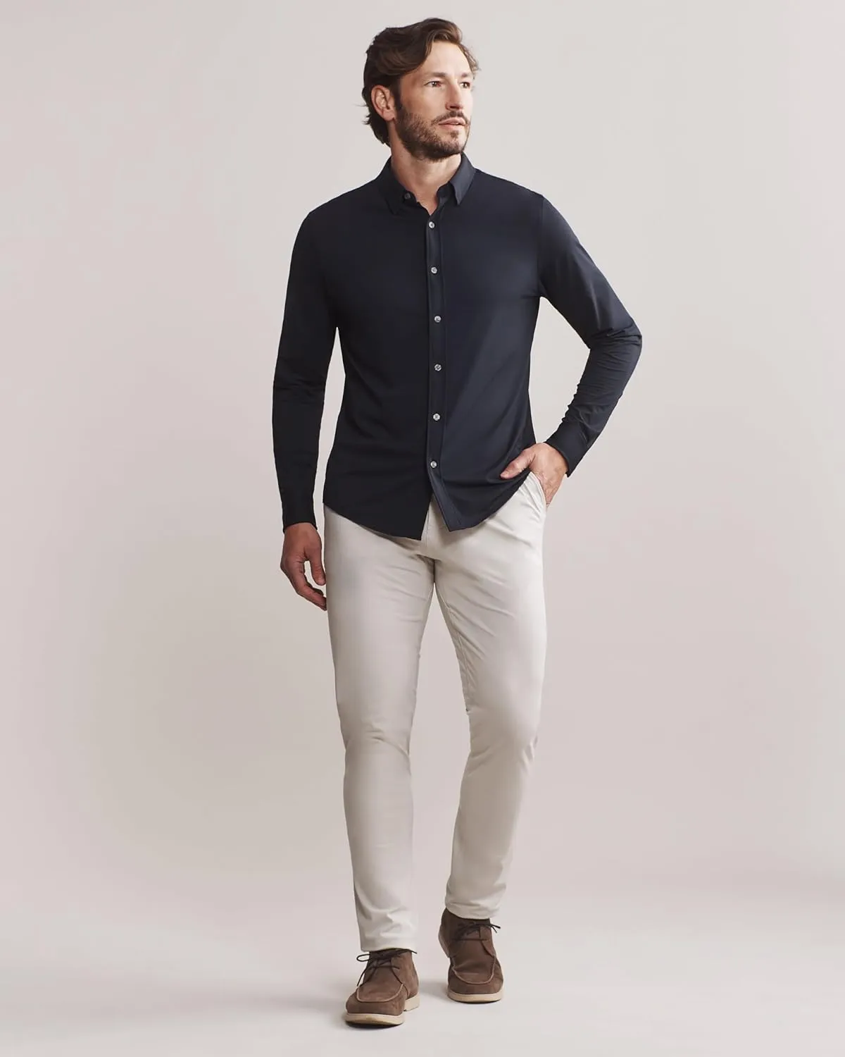 Rhone Men's Commuter Shirt, Performance Dress Shirts for Men, Machine Washable, Wrinkle Resistant, Slim Fit Button Down Shirt