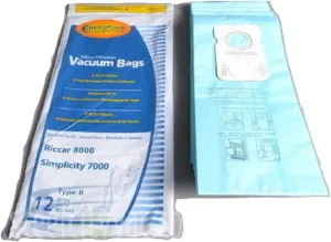 Riccar Simplicity Type B Upright Microlined Paper Bags 12 PK # 846-12