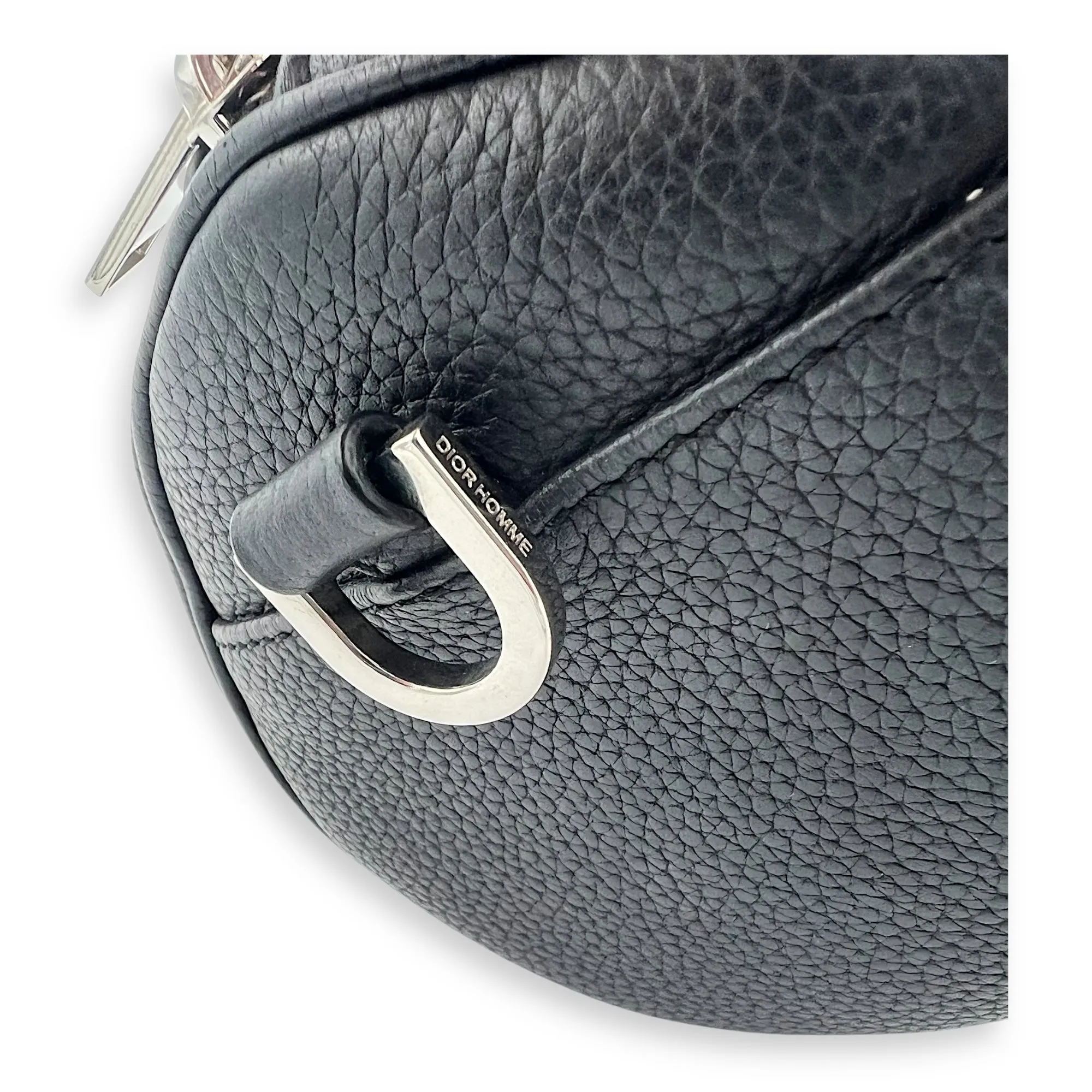 Roller Crossbody Bag Black in Calfskin, Silver hardware