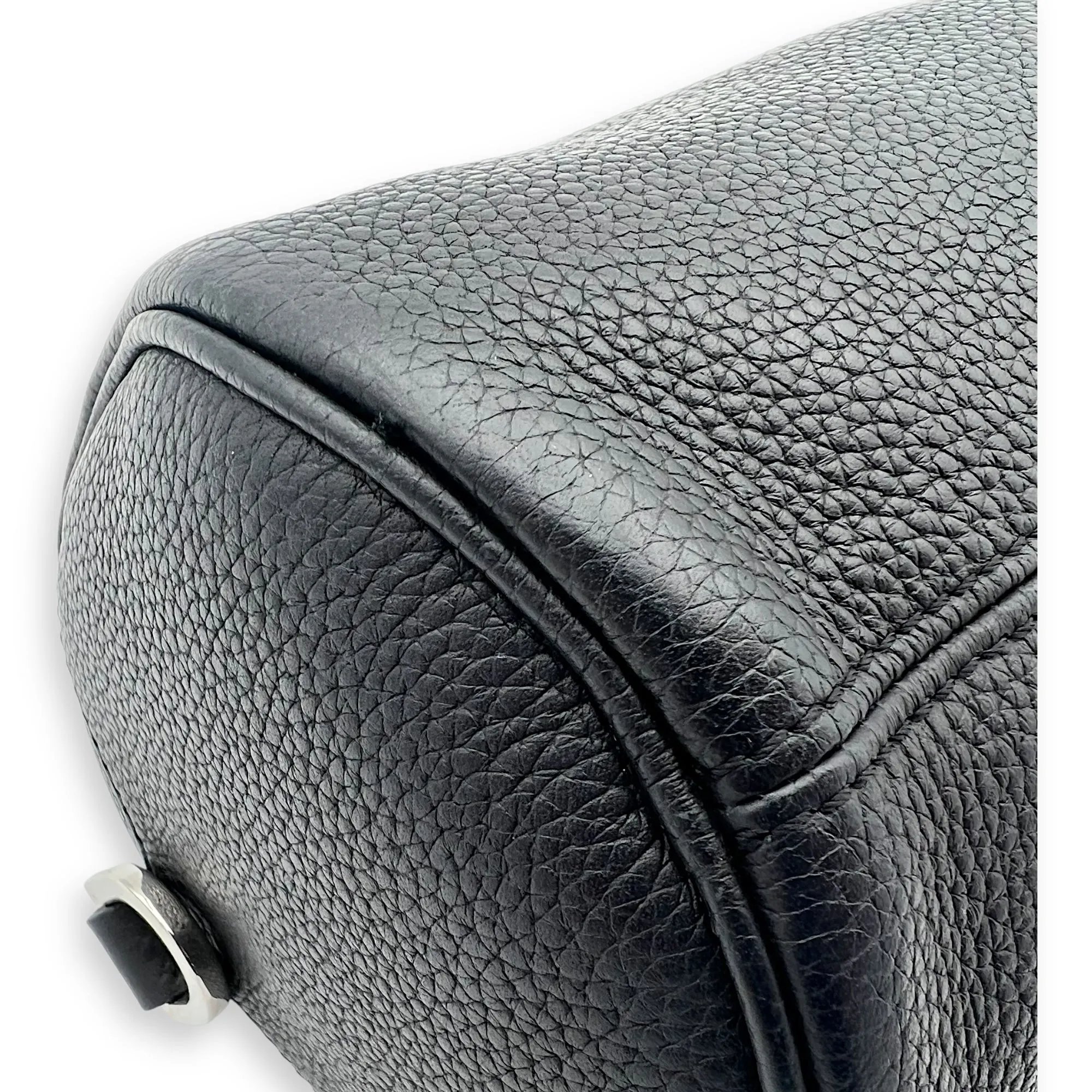 Roller Crossbody Bag Black in Calfskin, Silver hardware