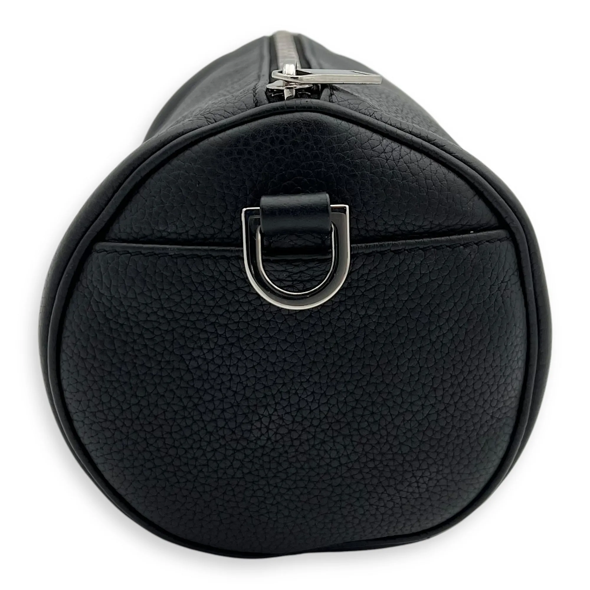 Roller Crossbody Bag Black in Calfskin, Silver hardware