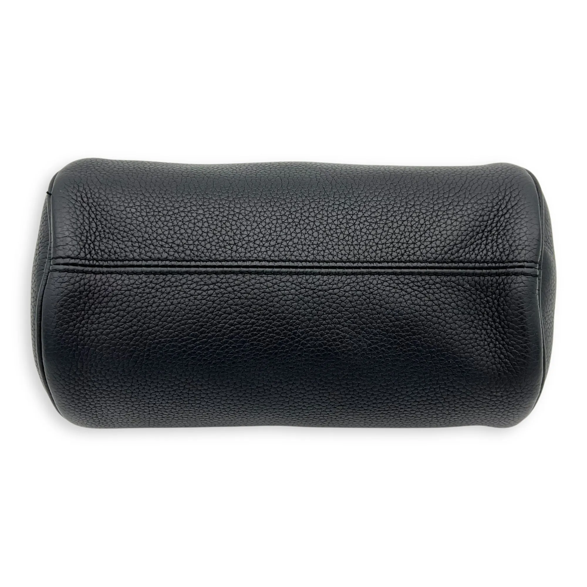 Roller Crossbody Bag Black in Calfskin, Silver hardware