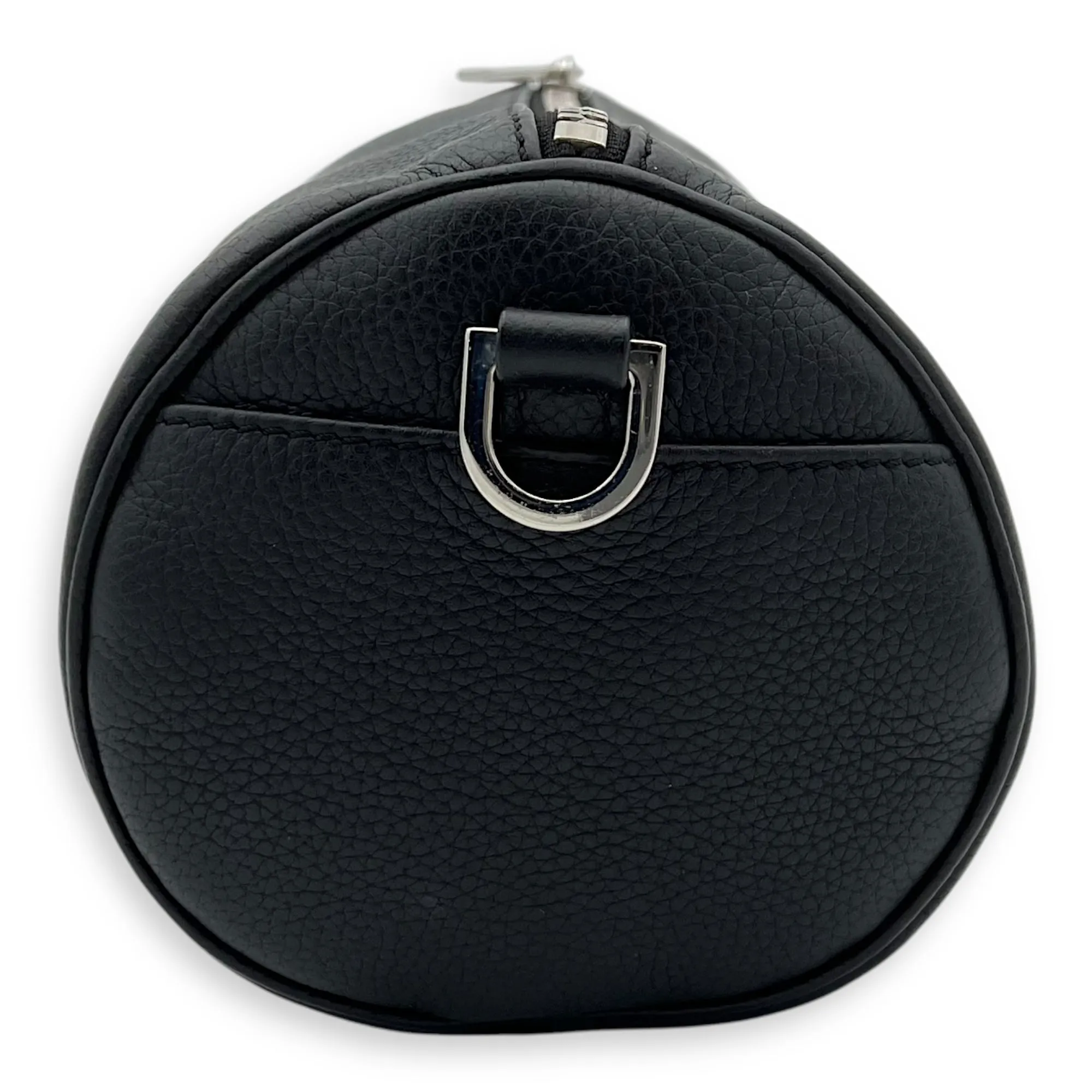 Roller Crossbody Bag Black in Calfskin, Silver hardware