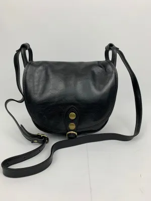 ROME - Italian Genuine leather messenger bag - black