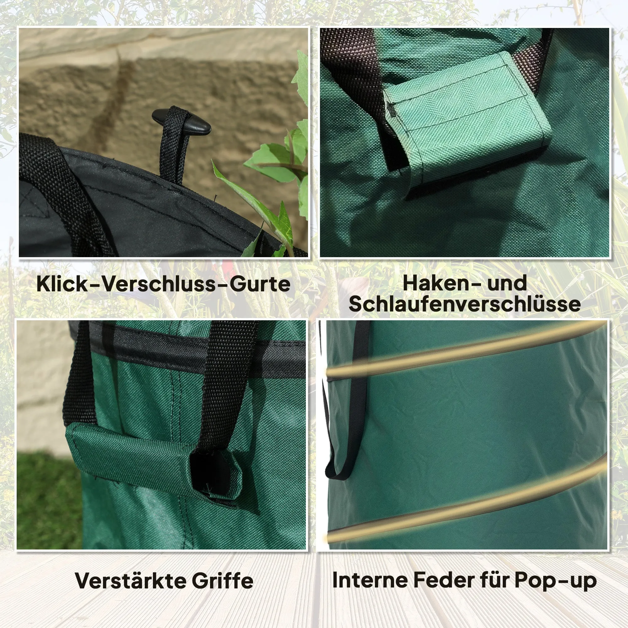 Rootz 4 Piece Garden Waste Bag Set - Leaf Bags - Storage Bags - Waterproof & Durable - Ø47cm x 50cm