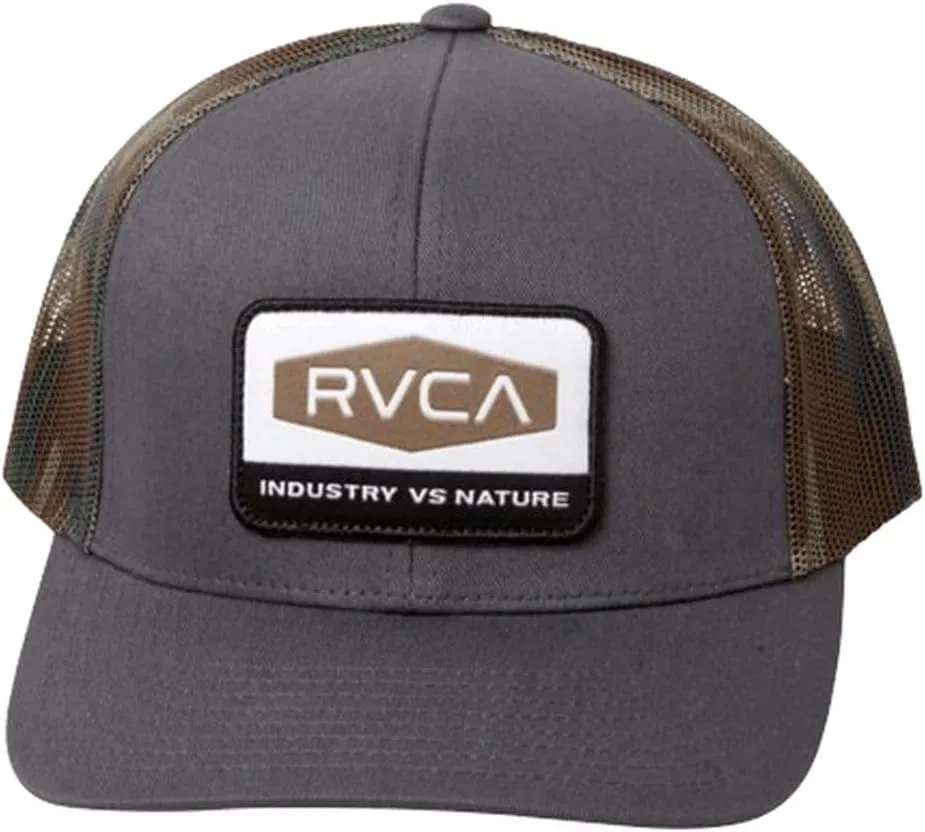 RVCA Men's Trucker Hat, Structured Hat with Stretch Mesh Back, Adjustable Snapback Closure
