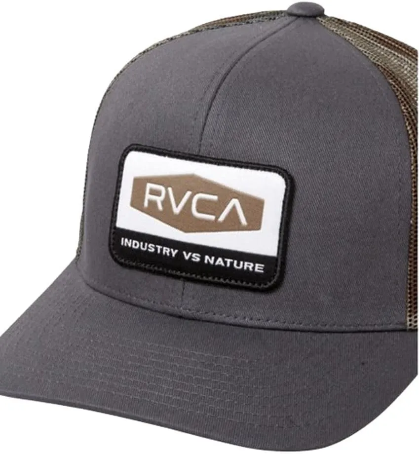 RVCA Men's Trucker Hat, Structured Hat with Stretch Mesh Back, Adjustable Snapback Closure