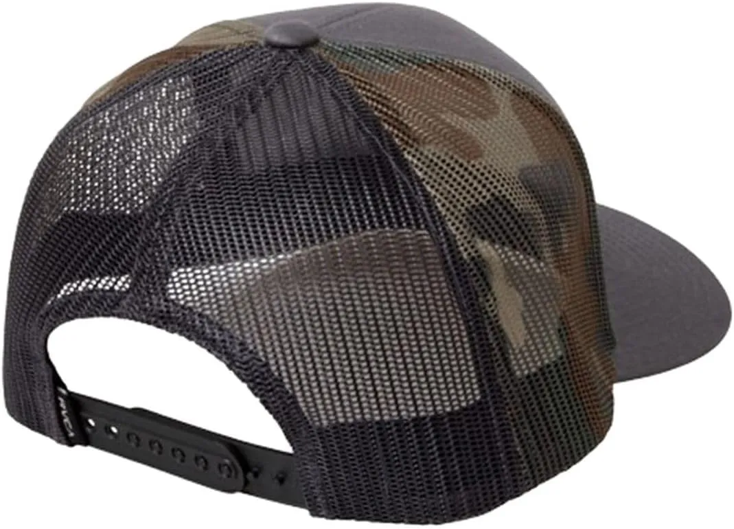 RVCA Men's Trucker Hat, Structured Hat with Stretch Mesh Back, Adjustable Snapback Closure