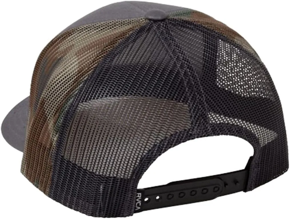 RVCA Men's Trucker Hat, Structured Hat with Stretch Mesh Back, Adjustable Snapback Closure