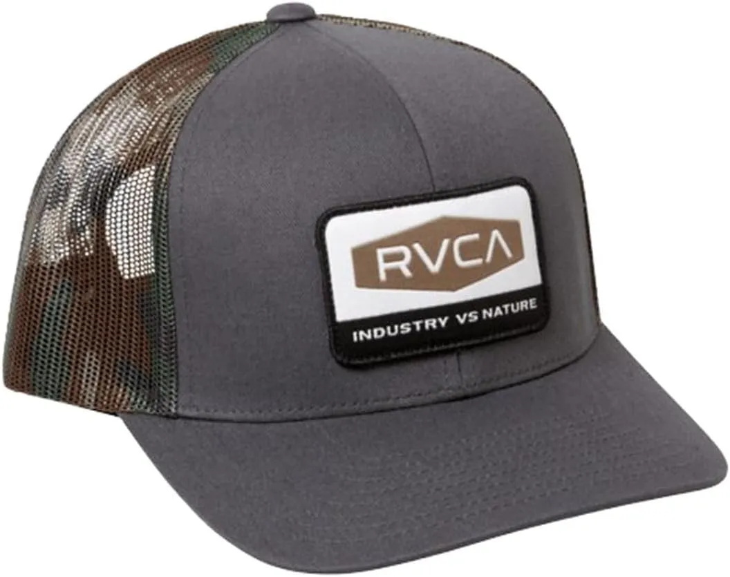 RVCA Men's Trucker Hat, Structured Hat with Stretch Mesh Back, Adjustable Snapback Closure