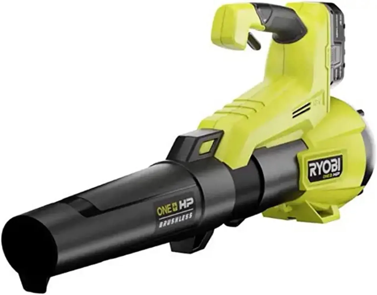 RYOBI ONE  HP 18V Brushless 110 MPH 350 CFM Cordless Variable-Speed Jet Fan Leaf Blower w/ 4.0 Ah Battery and Charger