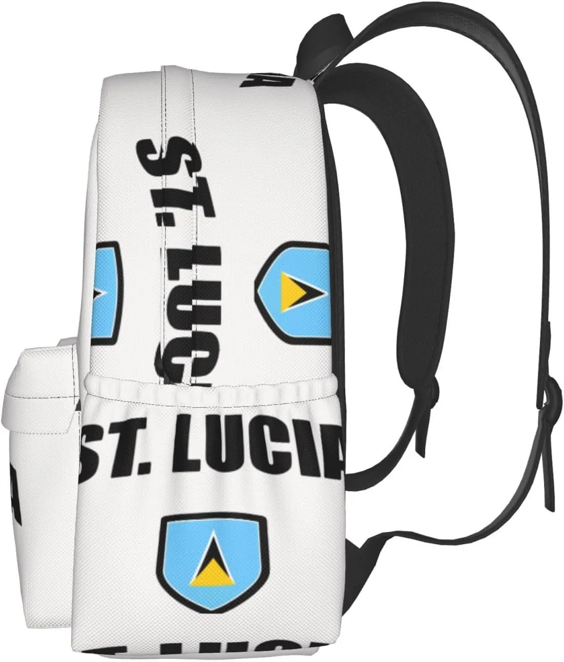Saint Lucian Lucia Sport Flag Casual Backpack Large Capacity Travel Backpacks Laptop Daypack Commuter Rucksack Adjustable Strap Sports Bags for Hiking Biking