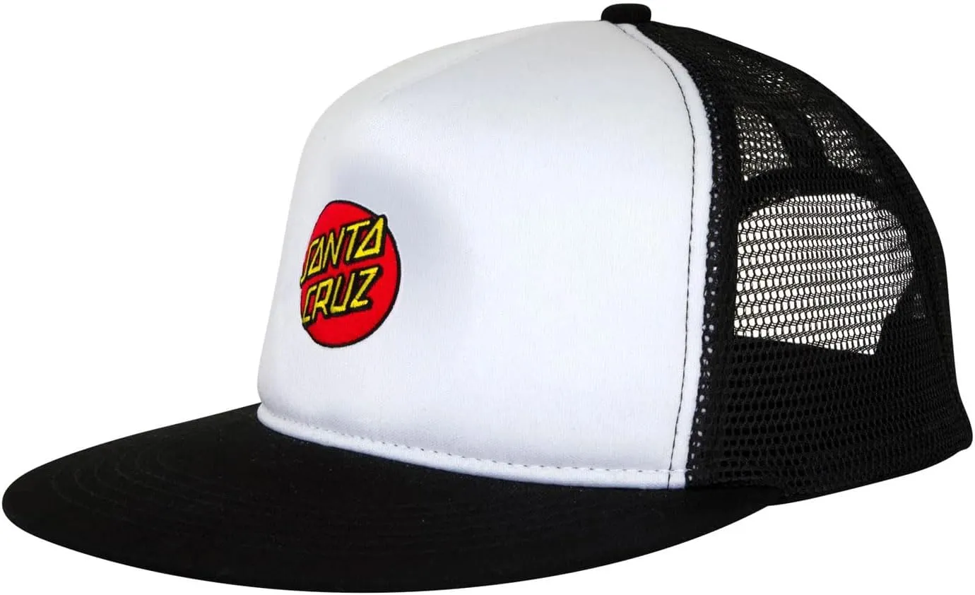 SANTA CRUZ Cruz Embroidered Mesh Trucker Structured Hat White/Black OS Unisex
