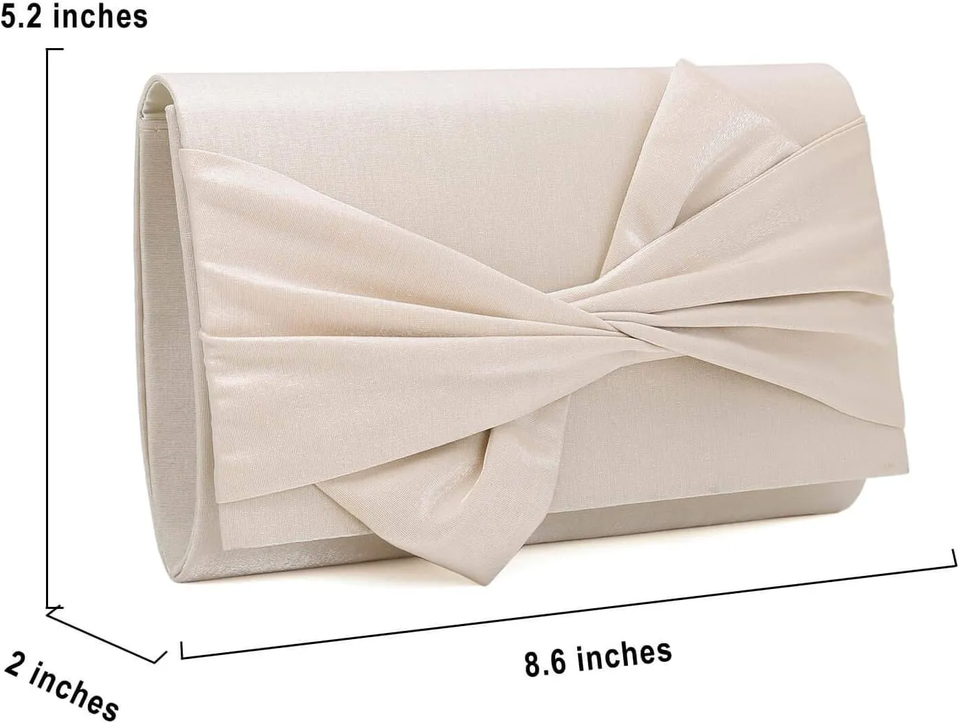 Satin Evening Bag Bow Flap Clutch Purse for Women Formal Party/Prom/Wedding…