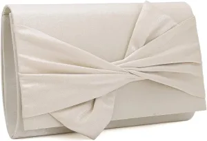 Satin Evening Bag Bow Flap Clutch Purse for Women Formal Party/Prom/Wedding…
