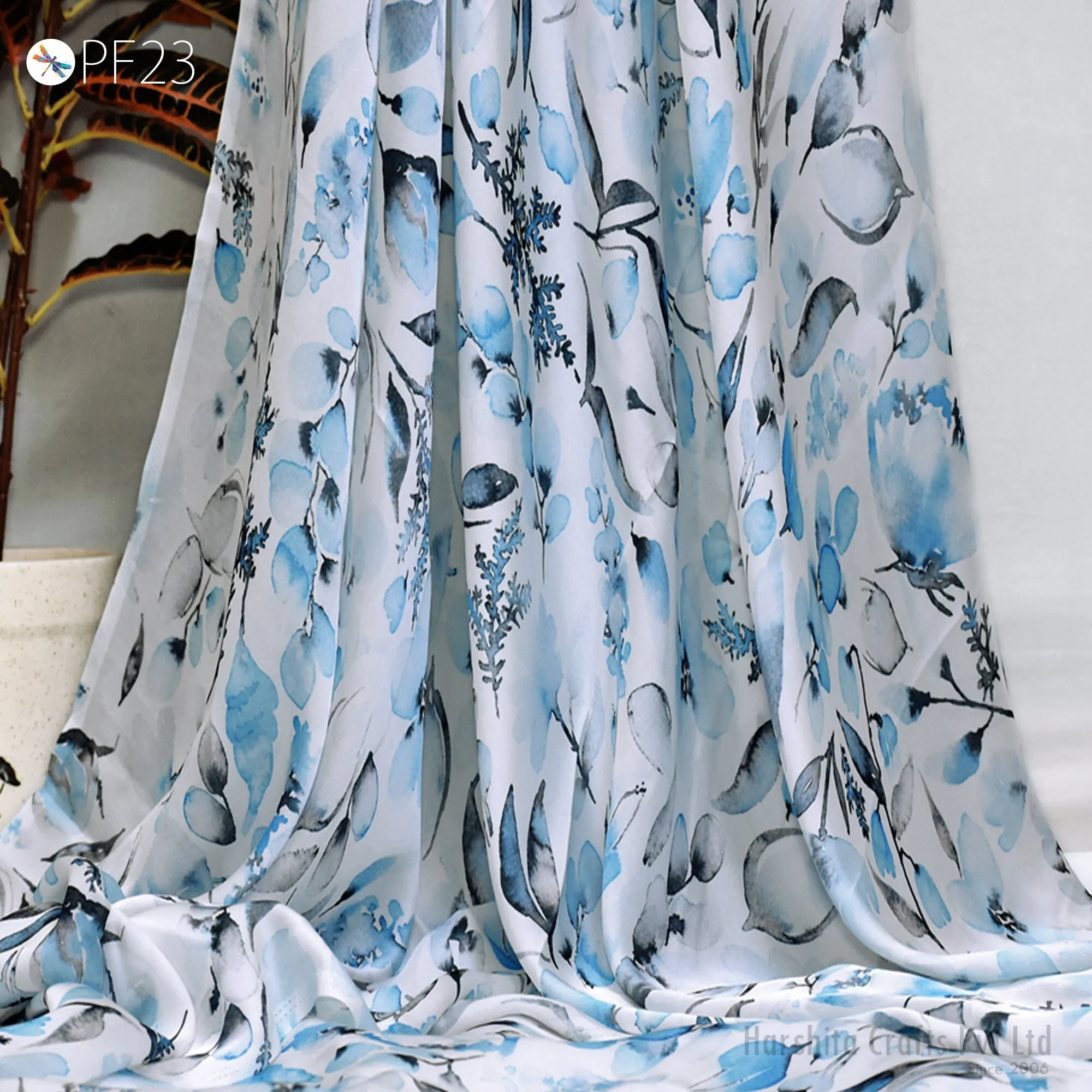 Satin Georgette fabric By Yard Indian Flowy Floral Soft Printed Summer Dresses Shirt Comfortable Clothing Party Costumes Drapery Sewing