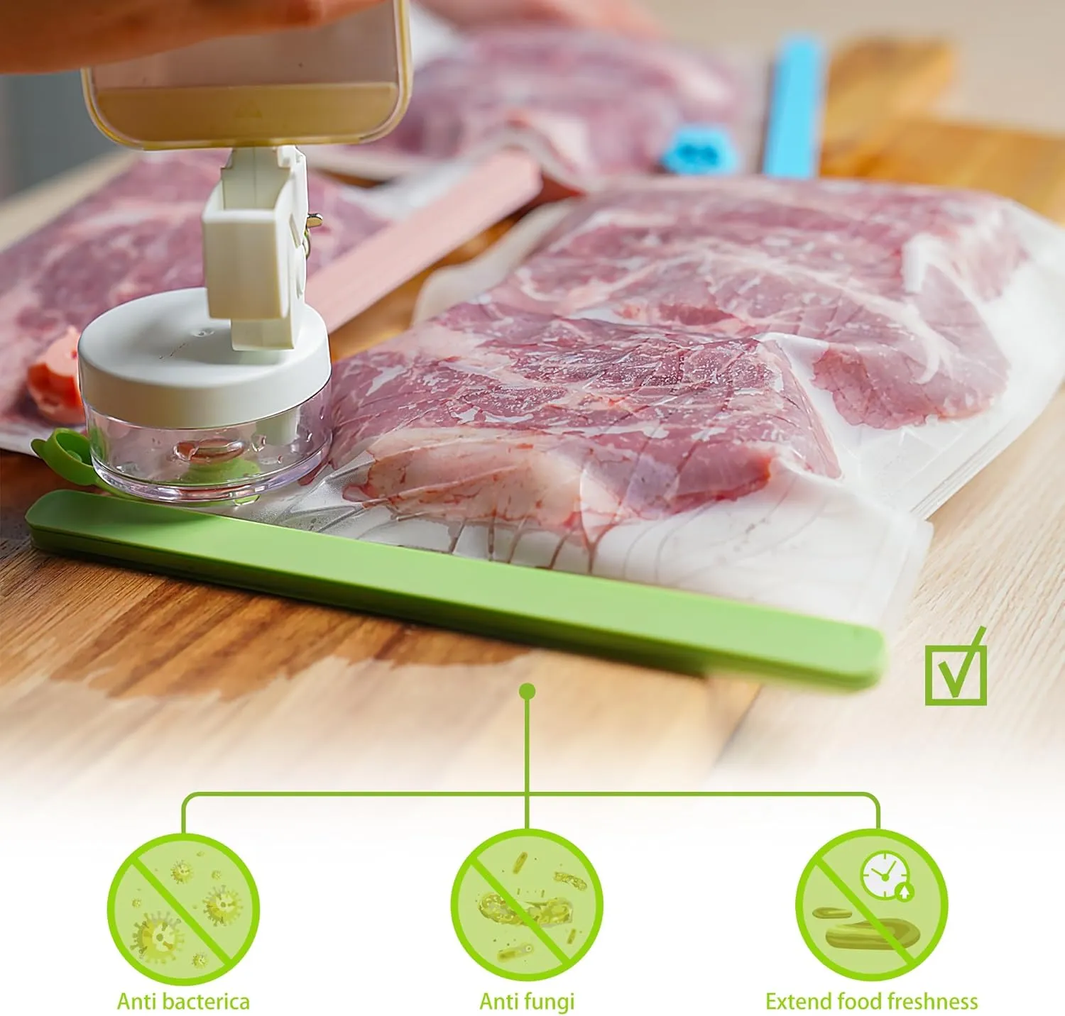 SealVax® Reusable Sous Vide Bags with Handheld Vacuum Sealer, Vacuum seal bags (4Pack)