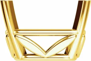 Semi-Polished 14k Yellow Gold 7x5mm Emerald Cut 4-Prong Floral Basket Setting Finding Fine Jewelry For Women Gifts For Her (Mounting Only, Not All Stones Included)