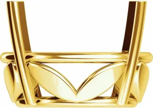 Semi-Polished 18k Yellow Gold 5x3mm Oval Shape 4-Prong Floral Basket Setting Finding Fine Jewelry For Women Gifts For Her (Mounting Only, Not All Stones Included)