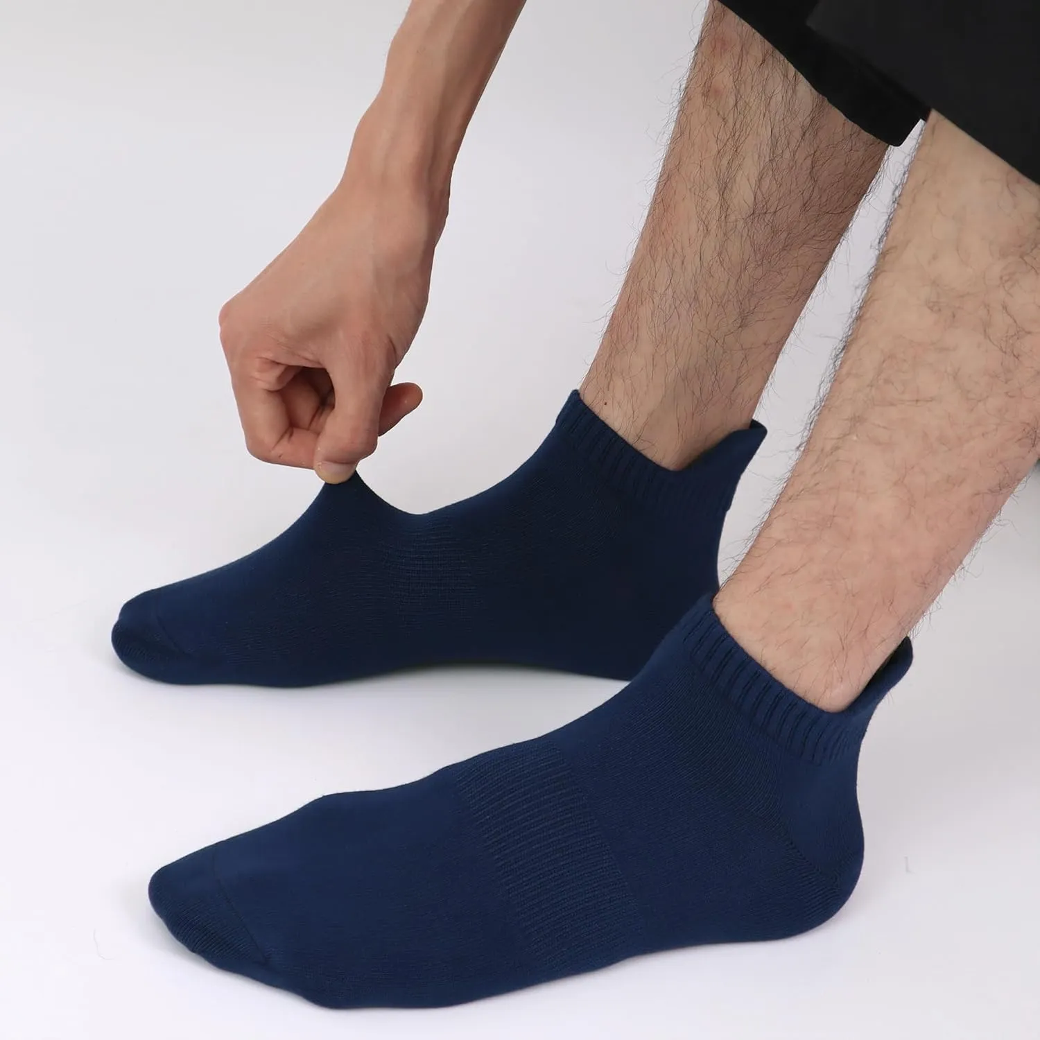 SERISIMPLE Thin Viscose Bamboo No Show Sock Men Low Cut Socks Odor Resistant Breathable Sock 5 Pairs