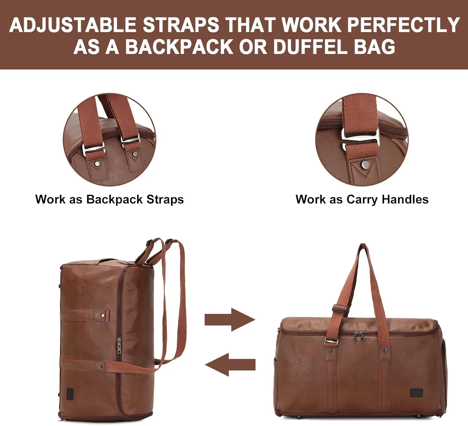 Seyfocnia Convertible Garment Bag for Travel, Carry On Travel Garment Bag Backpack for Men Women, 3 in 1 Hanging Suitcase Suit Business Bag