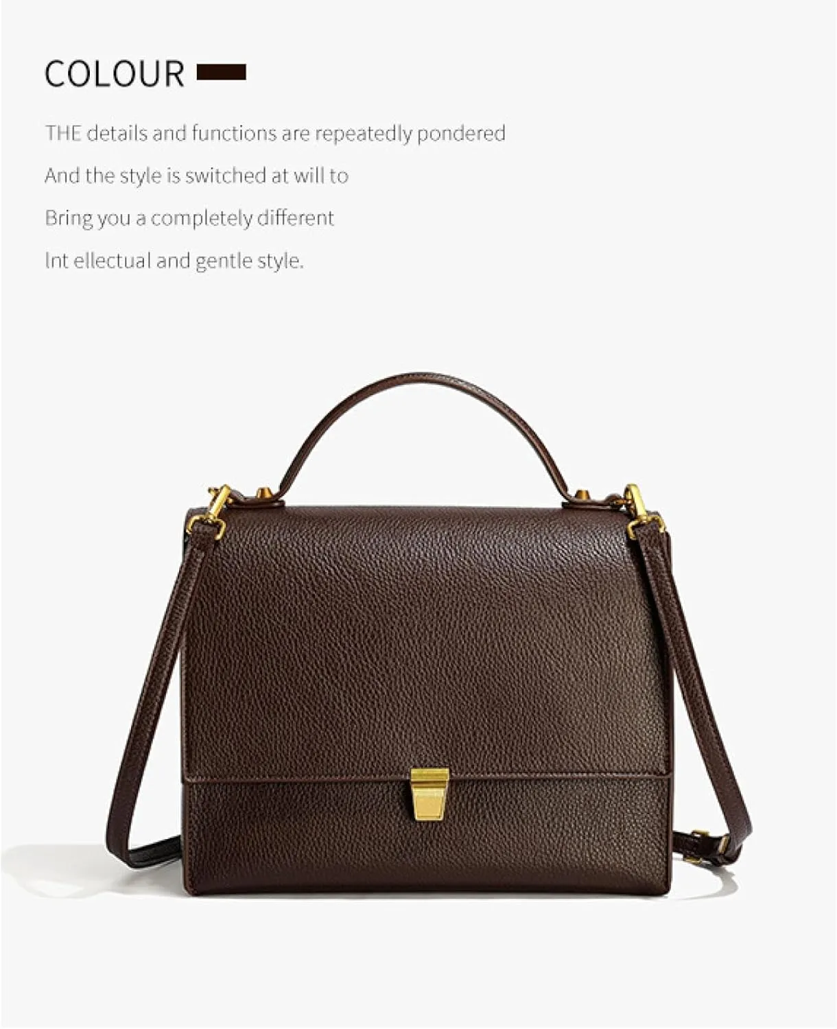 Shoulder Bag, Women's Large Capacity Pebbled Leather Crossbody Bag, Commuter Bag
