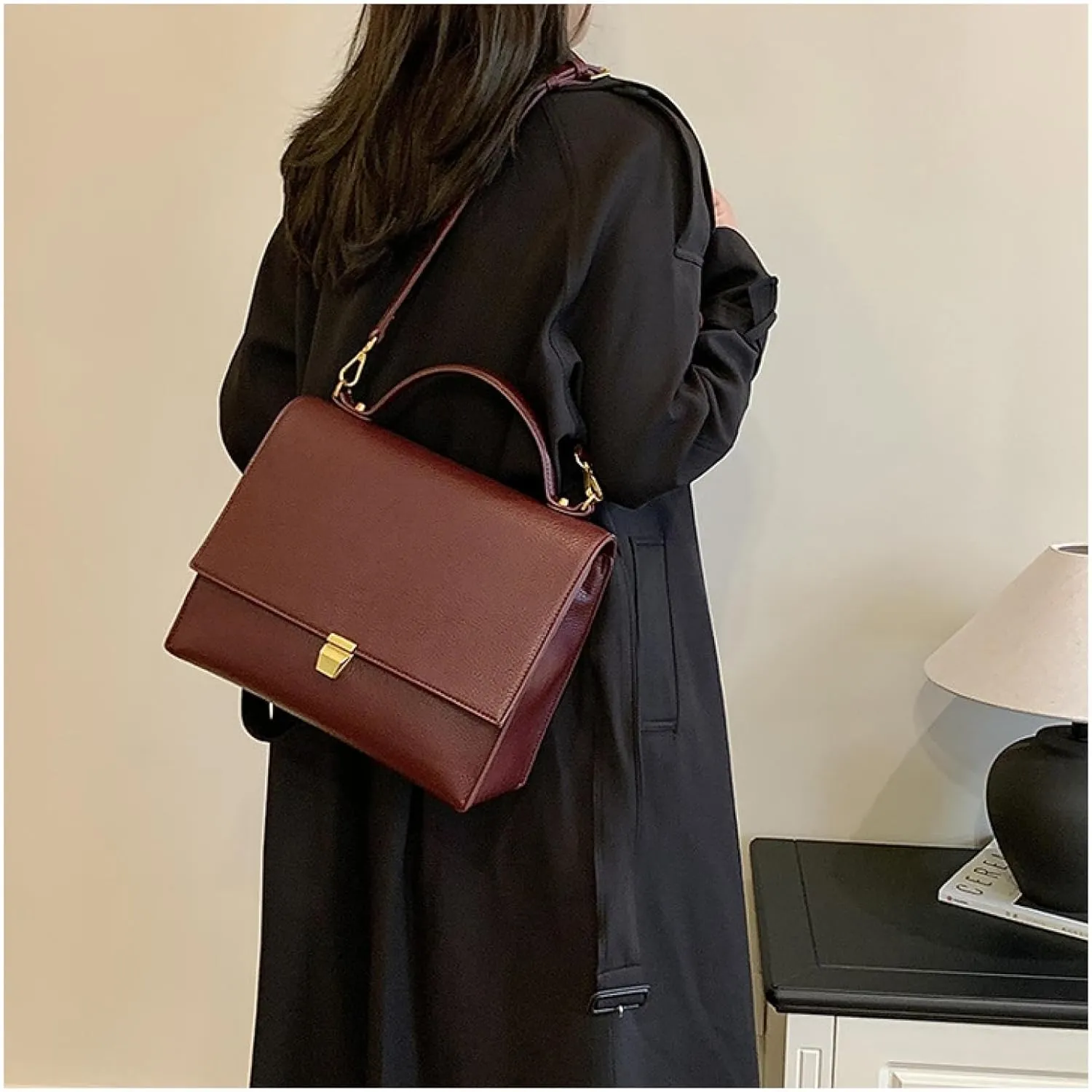 Shoulder Bag, Women's Large Capacity Pebbled Leather Crossbody Bag, Commuter Bag