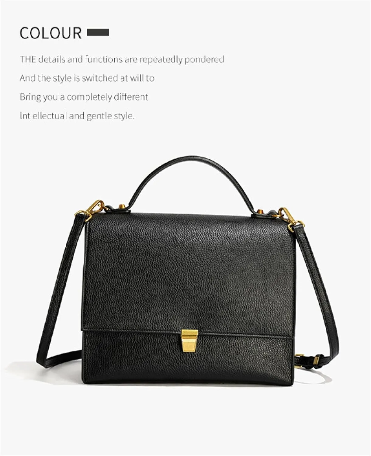 Shoulder Bag, Women's Large Capacity Pebbled Leather Crossbody Bag, Commuter Bag