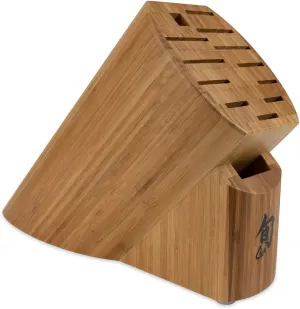Shun Bamboo Oval Knife Block, 13 Slot Large Knife Holder, Made from Genuine Bamboo, Kitchen Storage for Professional and Home Chefs