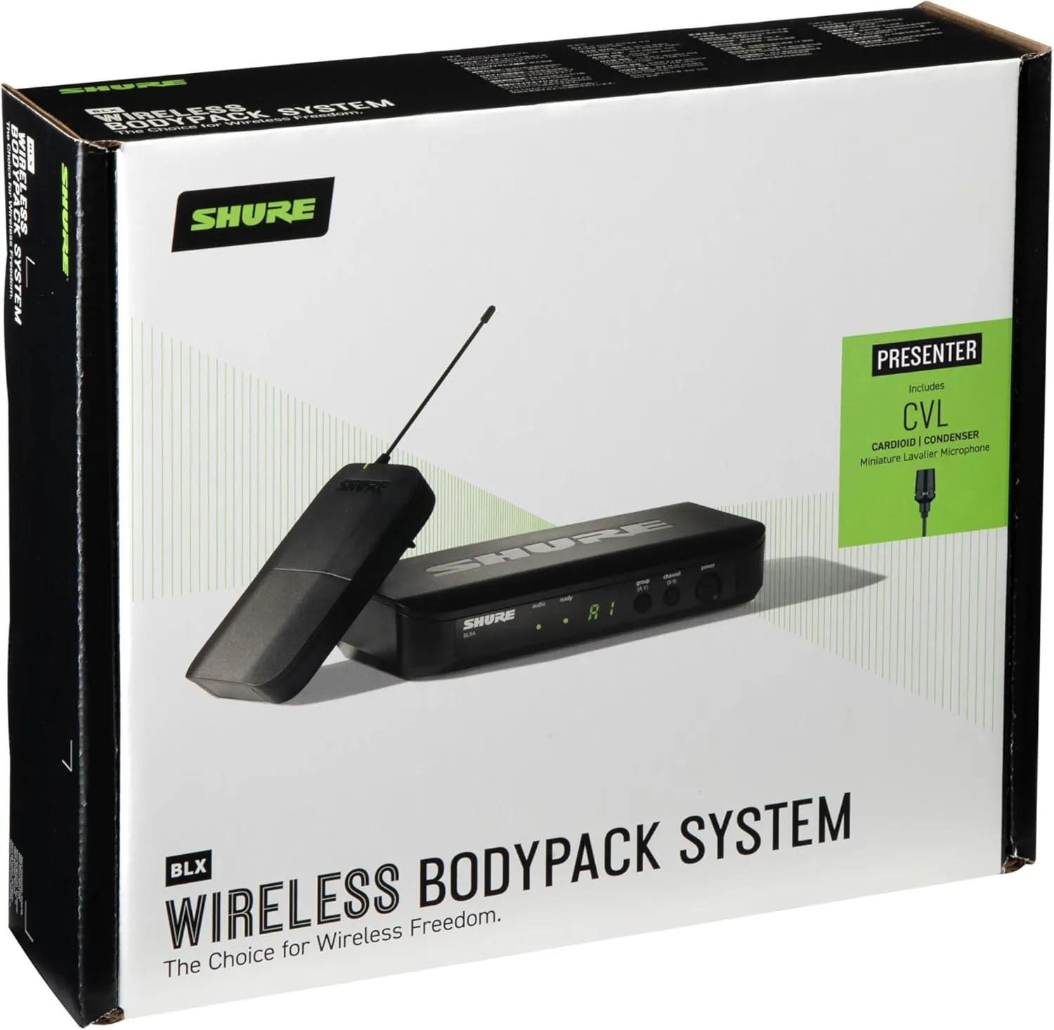 Shure BLX14/CVL Wireless Microphone System - 14-Hour Battery Life, 300 ft Range, UHF | Includes CVL Lavalier Mic, Bodypack Transmitter, Single Channel Receiver | J11 Band (BLX14/CVL-J11)