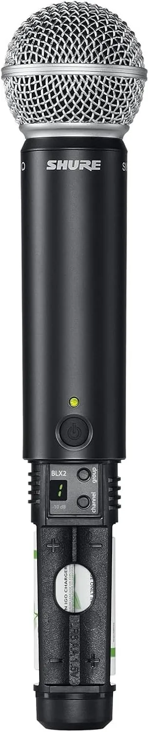 Shure BLX24/SM58 Wireless Microphone System - 14-Hour Battery Life, 300 ft Range, UHF | Includes SM58 Handheld Vocal Mic, Single Channel Receiver | J11 Band (BLX24/SM58-J11)