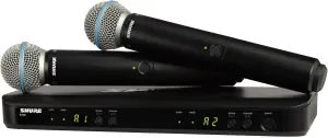 Shure BLX288/B58 Wireless Microphone System - 14-Hour Battery Life, 300 ft Range, UHF | Includes (2) BETA 58A Handheld Vocal Mics, Dual Channel Receiver | H10 Band (BLX288/B58-H10)
