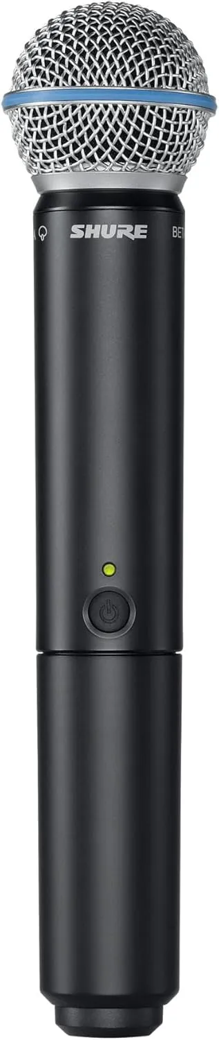 Shure BLX288/B58 Wireless Microphone System - 14-Hour Battery Life, 300 ft Range, UHF | Includes (2) BETA 58A Handheld Vocal Mics, Dual Channel Receiver | H10 Band (BLX288/B58-H10)