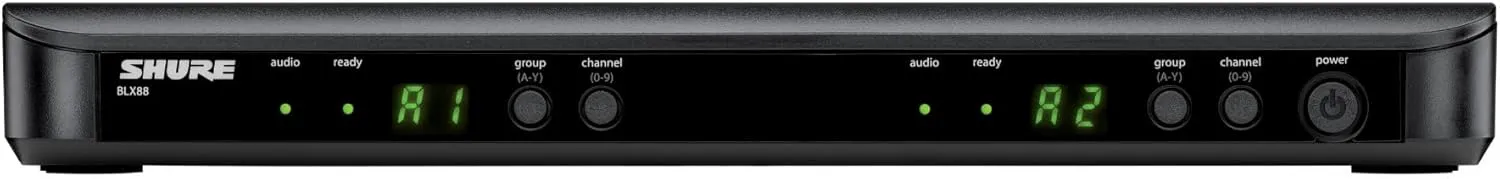 Shure BLX288/B58 Wireless Microphone System - 14-Hour Battery Life, 300 ft Range, UHF | Includes (2) BETA 58A Handheld Vocal Mics, Dual Channel Receiver | H10 Band (BLX288/B58-H10)