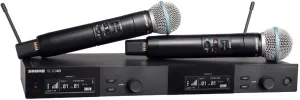Shure SLXD24D/B58 Dual Channel Digital Wireless Microphone System - Includes Two SLXD2 Handheld Transmitters with BETA 58A Vocal Mic Capsules, SLXD4D Rack Mount Receiver | H55 Band (SLXD24D/B58-H55)