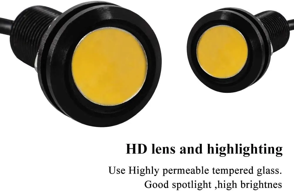 Sidaqi Eagle Eye LED 18mm 12V 9W High Power Car Motorcycle Daytime Running DRL Bumper Fog Light Backup Light Clearance Marker Lights Waterproof-10pcs,Amber
