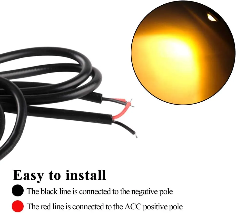 Sidaqi Eagle Eye LED 18mm 12V 9W High Power Car Motorcycle Daytime Running DRL Bumper Fog Light Backup Light Clearance Marker Lights Waterproof-10pcs,Amber