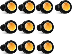Sidaqi Eagle Eye LED 18mm 12V 9W High Power Car Motorcycle Daytime Running DRL Bumper Fog Light Backup Light Clearance Marker Lights Waterproof-10pcs,Amber
