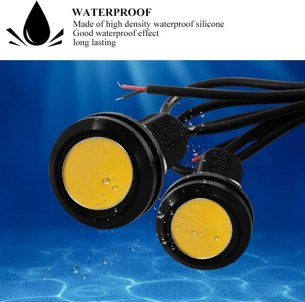 Sidaqi Eagle Eye LED 18mm 12V 9W High Power Car Motorcycle Daytime Running DRL Bumper Fog Light Backup Light Clearance Marker Lights Waterproof-10pcs,Amber